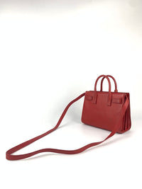 Red Calfskin Leather Nano Sac de Jour Bag