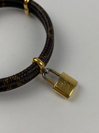 Canvas Keep It Twice Monogram Gold Tone Bracelet