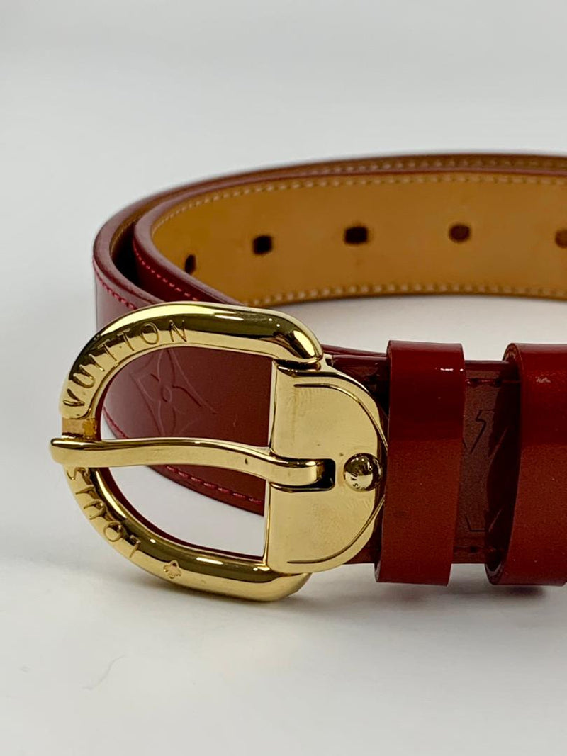 M6980 Red Monogram Vernis Ceinture Belt