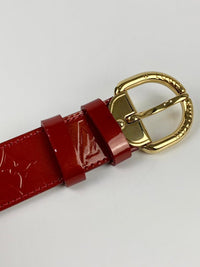 M6980 Red Monogram Vernis Ceinture Belt