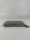 Silver Patent Microcannage Lady Dior Voyageur Wallet