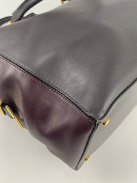 Tracolla Zip Media Bag in&nbsp;Black / Purple Leather