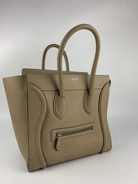 Mini Luggage Tote in Dune Drummed Calfskin