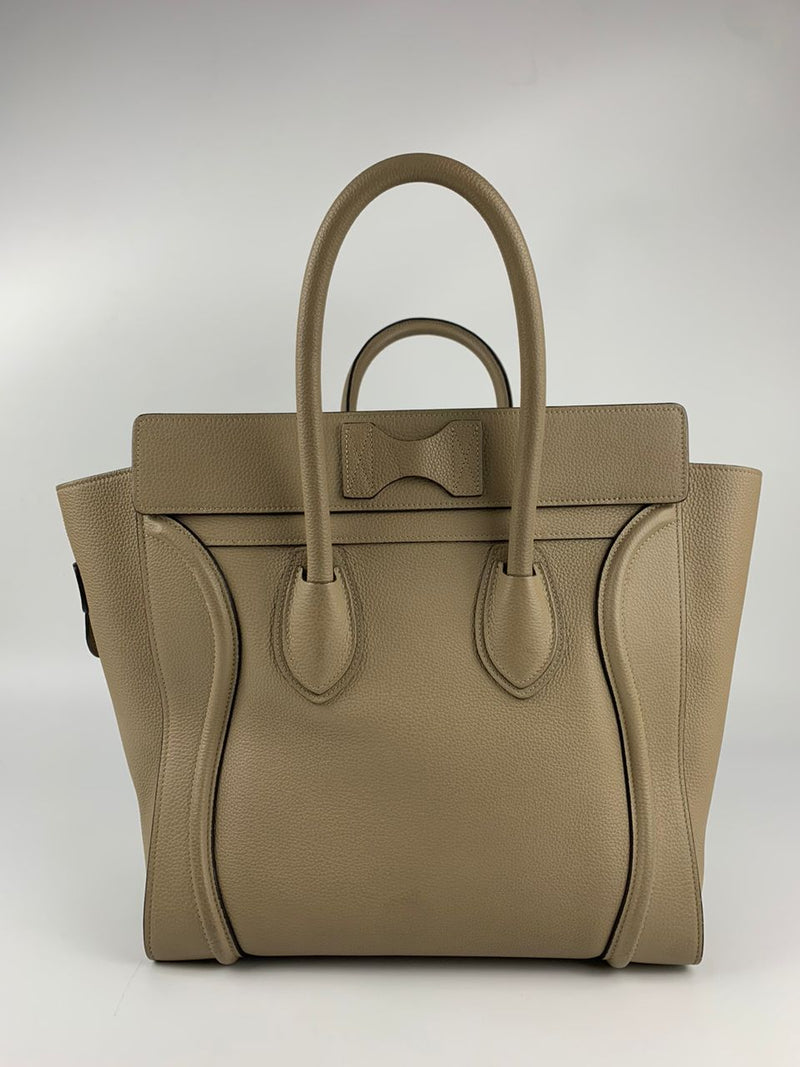 Mini Luggage Tote in Dune Drummed Calfskin