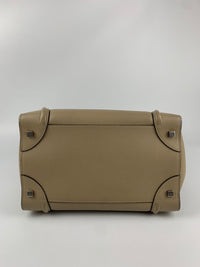 Mini Luggage Tote in Dune Drummed Calfskin