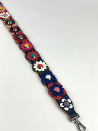 Multicolored Navy Strap You Flower Shoulder Strap