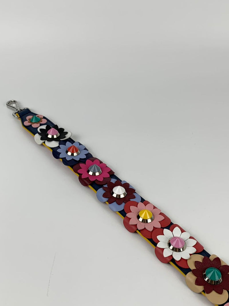 Multicolored Navy Strap You Flower Shoulder Strap