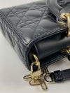 Cannage Lambskin Medium Lady D-Joy Bag LGHW with Tortoise Shell Charms