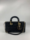 Cannage Lambskin Medium Lady D-Joy Bag LGHW with Tortoise Shell Charms