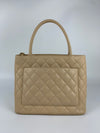 Medallion Tote in Beige Caviar GHW