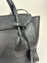 BN2665 Double Handle Tote in Black Glaze Calf Leather