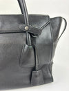 BN2665 Double Handle Tote in Black Glaze Calf Leather