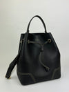 Stacy Drawstring Bucket Bag in Onyx