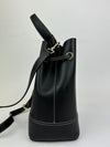 Stacy Drawstring Bucket Bag in Onyx