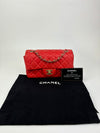 Classic Mini Rectangular Flap in Red Lambskin GHW