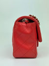 Classic Mini Rectangular Flap in Red Lambskin GHW