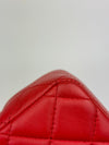 Classic Mini Rectangular Flap in Red Lambskin GHW