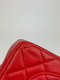 Classic Mini Rectangular Flap in Red Lambskin GHW