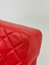 Classic Mini Rectangular Flap in Red Lambskin GHW