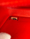 Classic Mini Rectangular Flap in Red Lambskin GHW