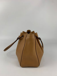 Tan Calfskin Shoulder Tote