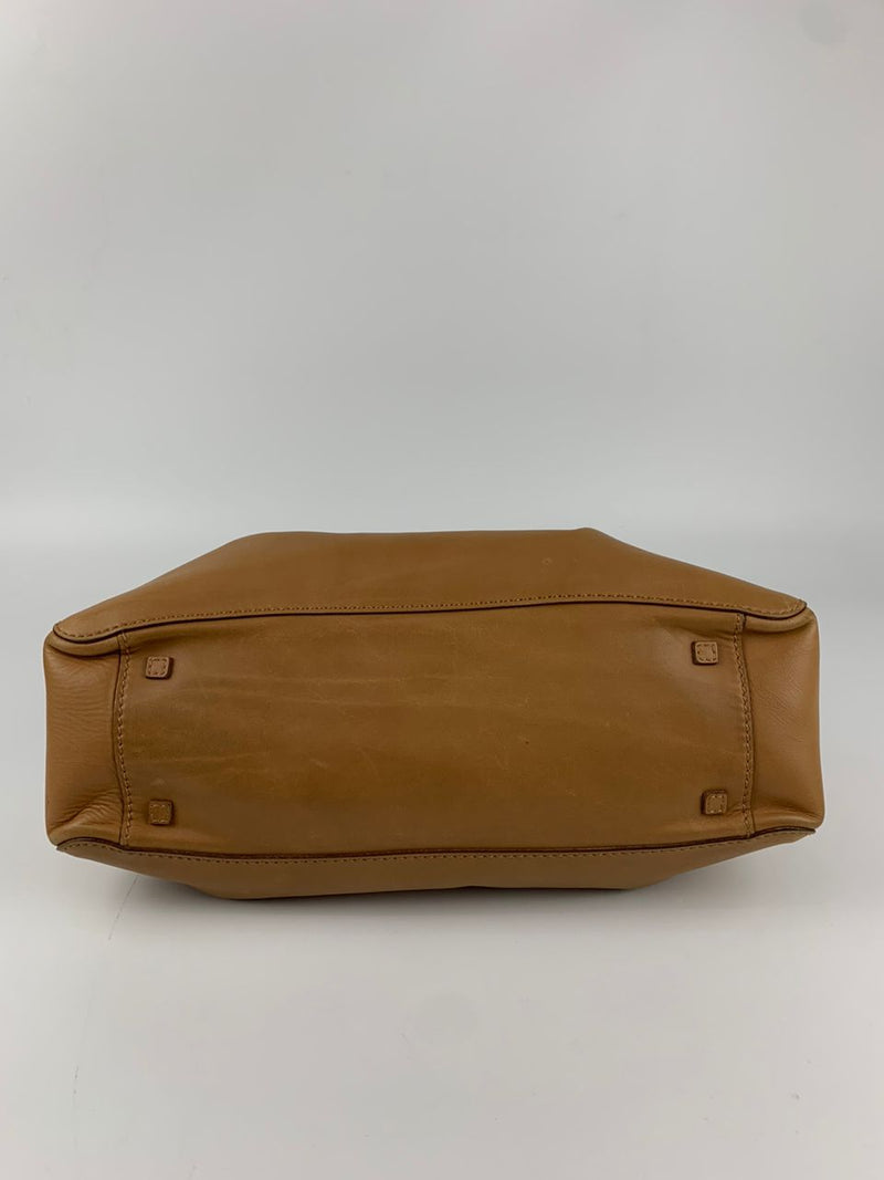 Tan Calfskin Shoulder Tote