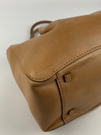 Tan Calfskin Shoulder Tote