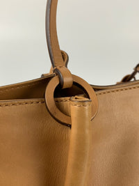 Tan Calfskin Shoulder Tote