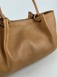 Tan Calfskin Shoulder Tote