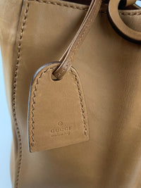 Tan Calfskin Shoulder Tote