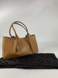 Tan Calfskin Shoulder Tote