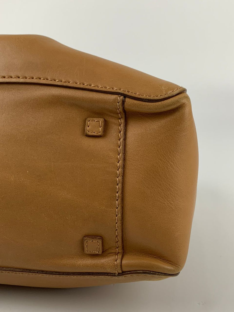 Tan Calfskin Shoulder Tote