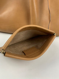 Tan Calfskin Shoulder Tote