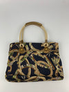 Multicolor Gancini Floral Print Denim Shoulder Bag