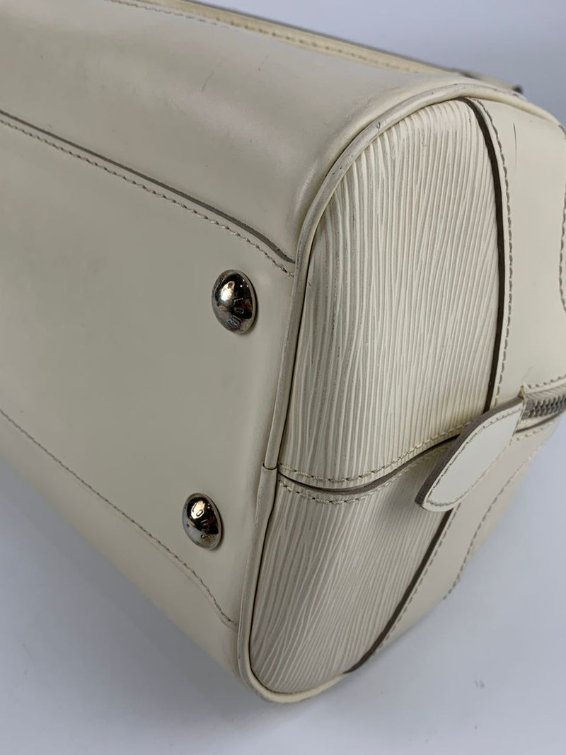 Ivory Epi Leather Bowling Montaigne PM Bag