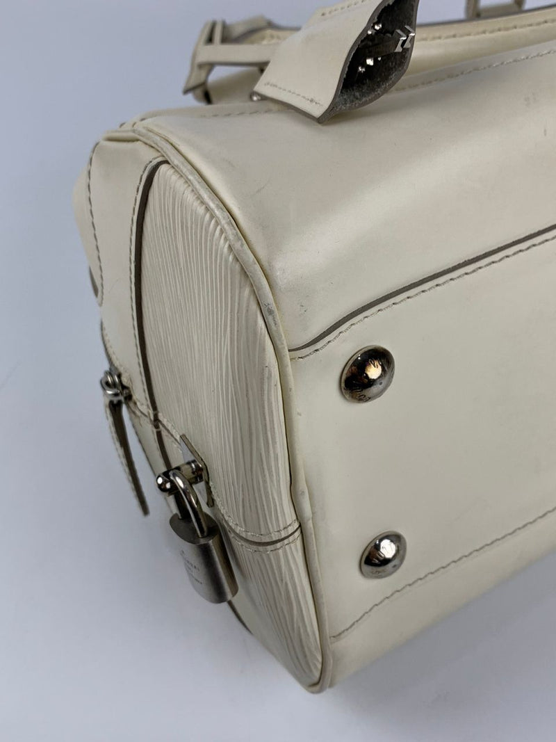 Ivory Epi Leather Bowling Montaigne PM Bag