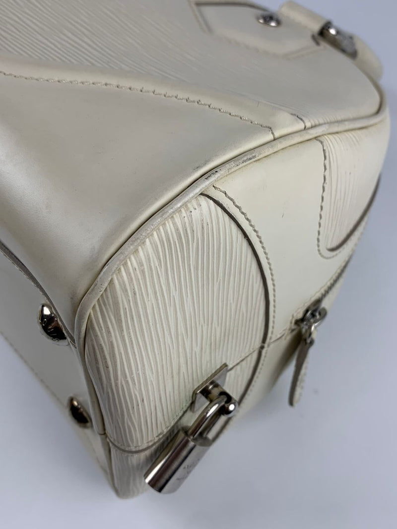 Ivory Epi Leather Bowling Montaigne PM Bag