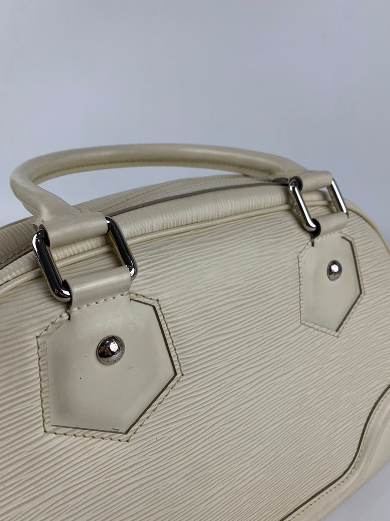 Ivory Epi Leather Bowling Montaigne PM Bag