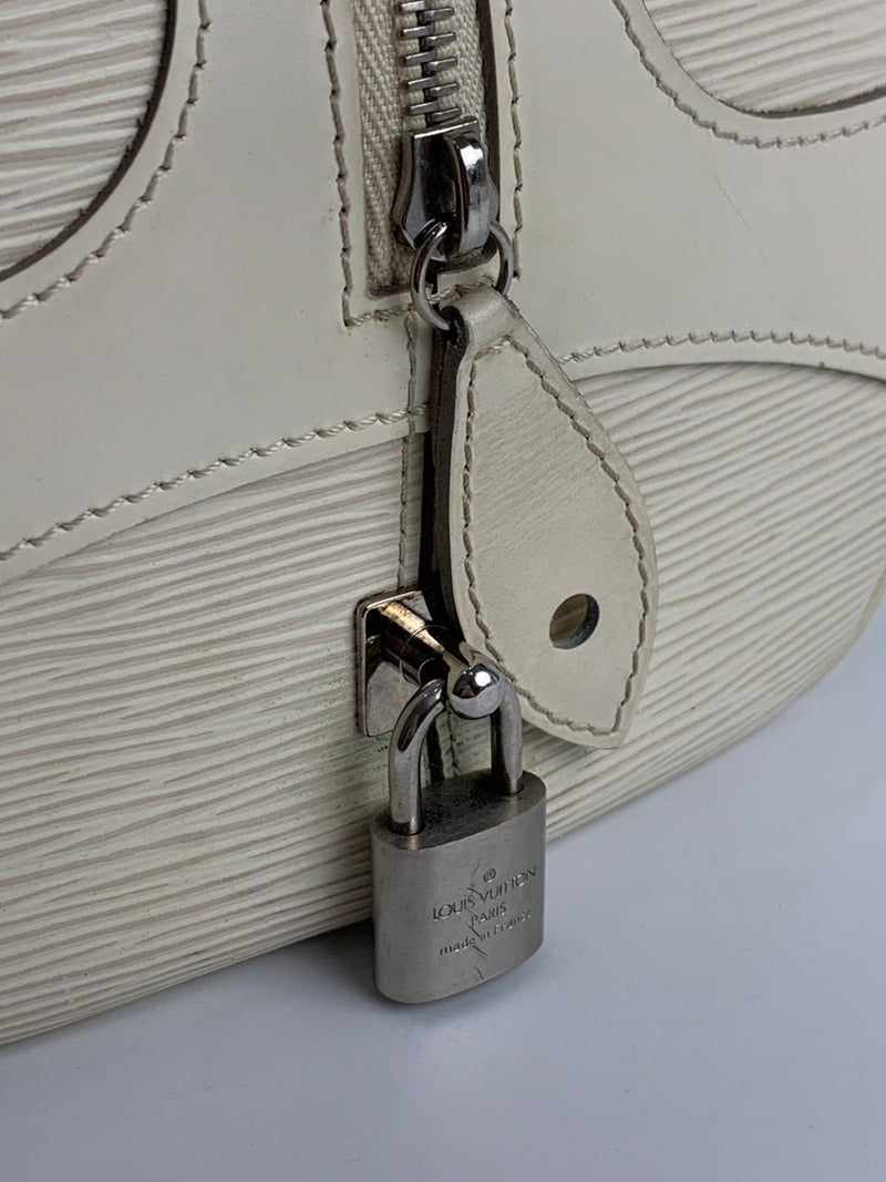 Ivory Epi Leather Bowling Montaigne PM Bag