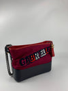 Gabrielle Quilted Bag in Red Canvas and Leather