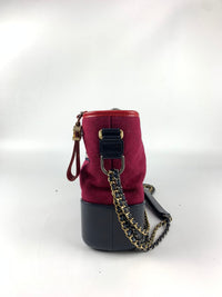 Gabrielle Quilted Bag in Red Canvas and Leather