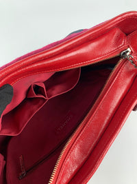 Gabrielle Quilted Bag in Red Canvas and Leather