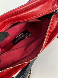 Gabrielle Quilted Bag in Red Canvas and Leather