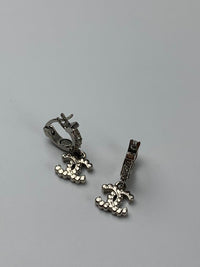 A22 CC Silver Pave Earrings