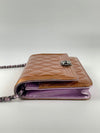 Rose / Lilac Pink Metallic Calfskin Wallet on Chain WOC SHW