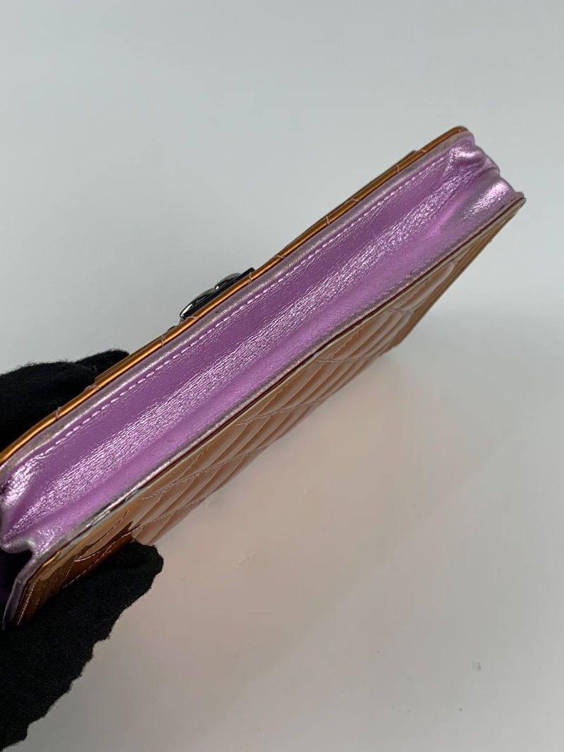 Rose / Lilac Pink Metallic Calfskin Wallet on Chain WOC SHW