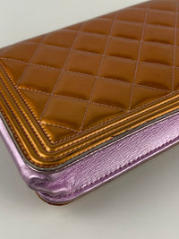 Rose / Lilac Pink Metallic Calfskin Wallet on Chain WOC SHW