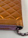 Rose / Lilac Pink Metallic Calfskin Wallet on Chain WOC SHW