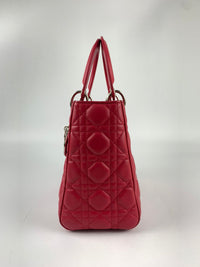 Lady Dior Medium in Red Lambskin SHW