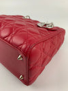 Lady Dior Medium in Red Lambskin SHW